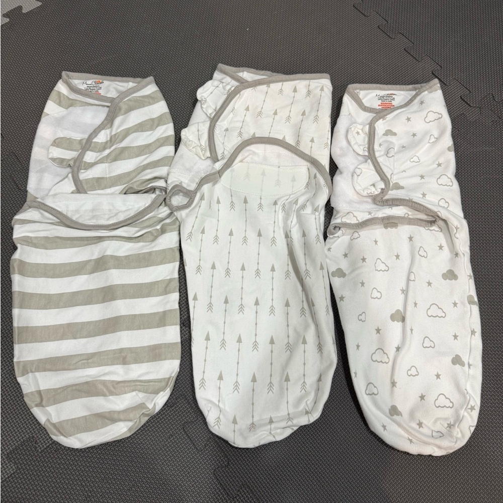 Mama Cheetah Swaddle Set of 3 - Gray and White